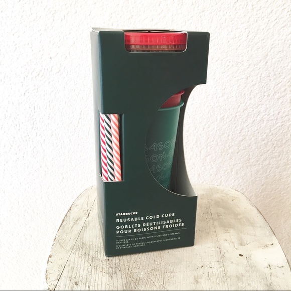 Starbucks Other - Starbucks Holiday Tumbler Cup Set Straws Christmas